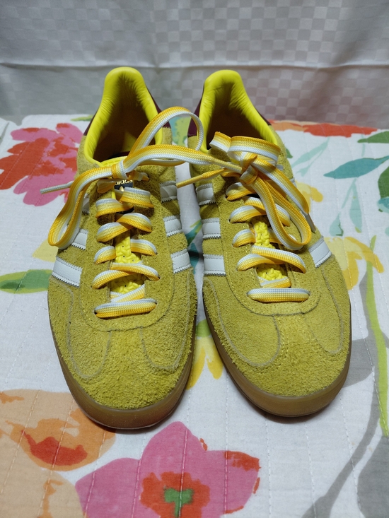 adidas Shoes - adidas Yellow and White Suede Low-Top Sneakers